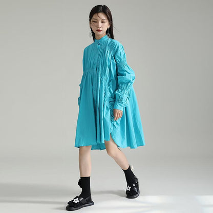 【ワンピース】春 秋 冬 パフスリーブ ルーズ 特別デザイン 長袖 ワンピース 【AHシリーズ】