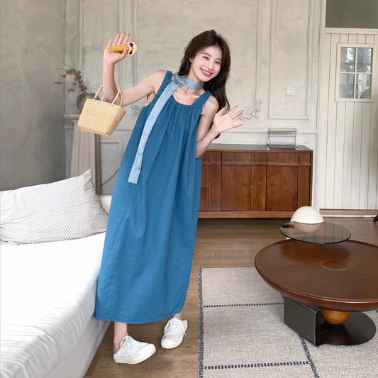 【ワンピース】フレンチレトロ キャミワンピース ノースリーブ 気質漂う ゆる可愛いリラックス感