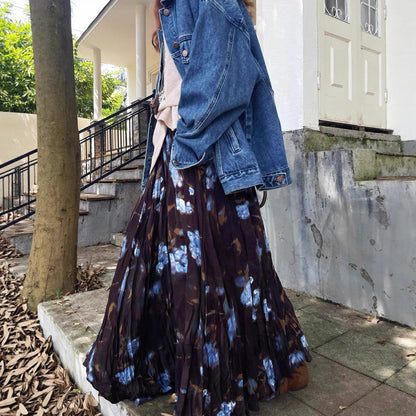 【ボトムス】春 秋 冬 レトロ ルーズ 大振裾 スカート 【SHシリーズ】