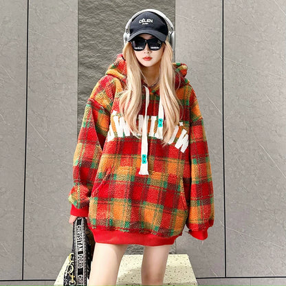 【トップス】フード付き アメリカン刺繍 パーカー レディース ゆったり 裏起毛 厚手【FCシリーズ】