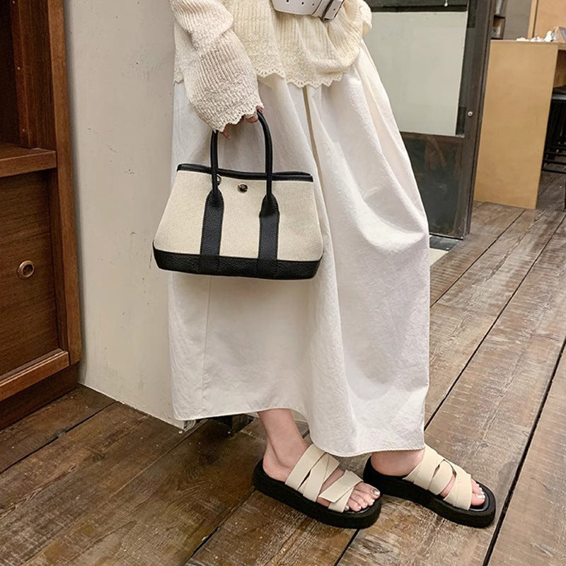 【シューズ】夏の新作クールサンダル 四角いトゥ 厚底ビーチリゾート休暇サンダル