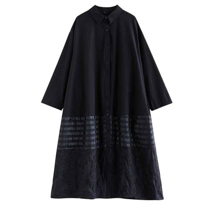 【ワンピース】春 秋 冬 ゆったり プリント 長袖 シャツワンピース 【JZシリーズ】