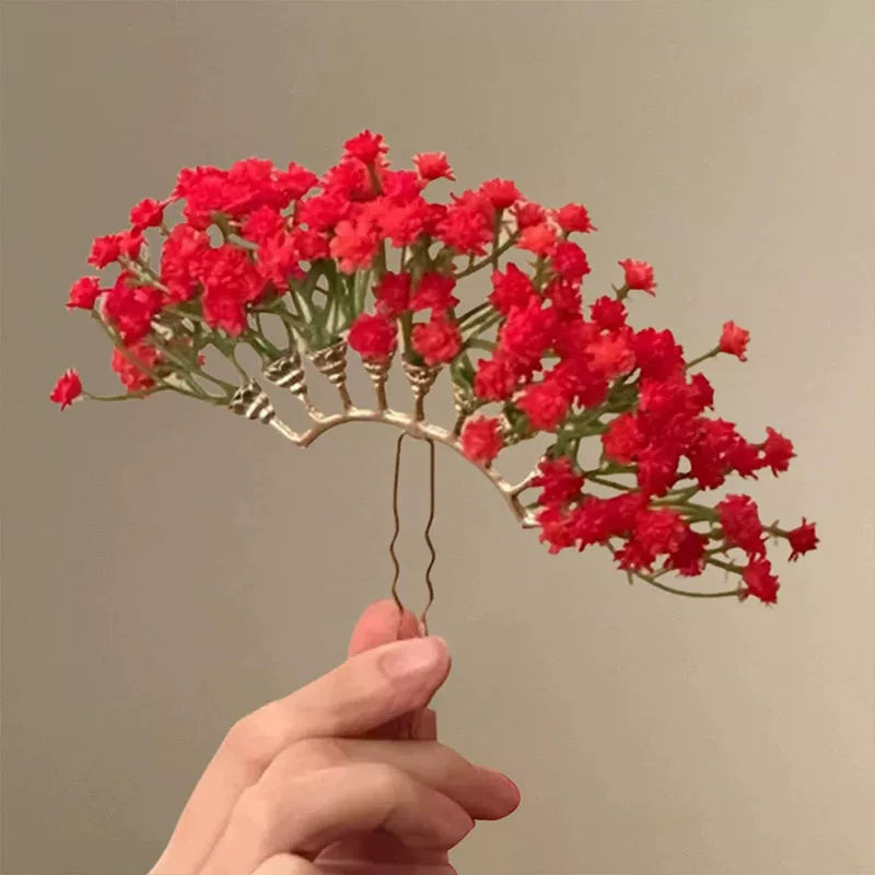 ❀つけた瞬間、主役確定！【グッズ】満天星フラワーかんざし 新中式ヘアアクセサリー さりげなく華やぐ 甘め上品 髪飾り レディース【SHシリーズ】