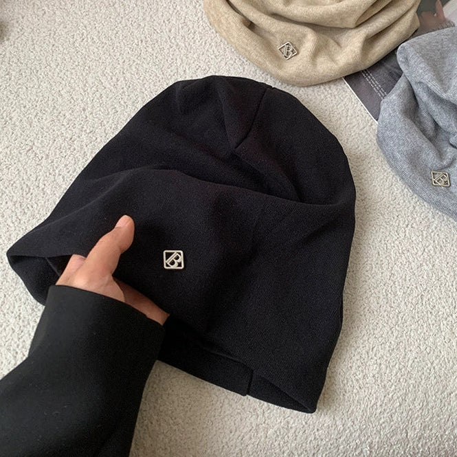 【グッズ】メタルロゴ ブラック ルーズビーニー 秋冬 万能コーデ 小顔効果