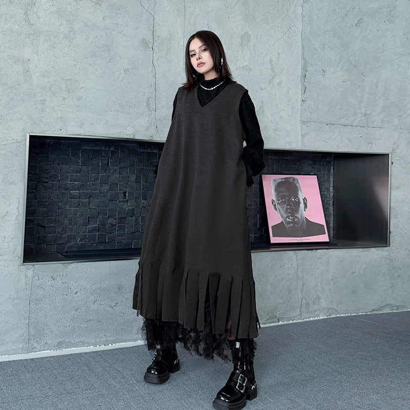 【ワンピース】春 秋 冬 Vネック レース  Aライン ワンピース 【AHシリーズ】