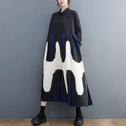 【ワンピース】花柄切替 ポロ襟 プルオーバー 長袖ワンピース 大きいサイズ レディース 春新作 ゆったりシルエット プリーツ入り
【SHシリーズ】