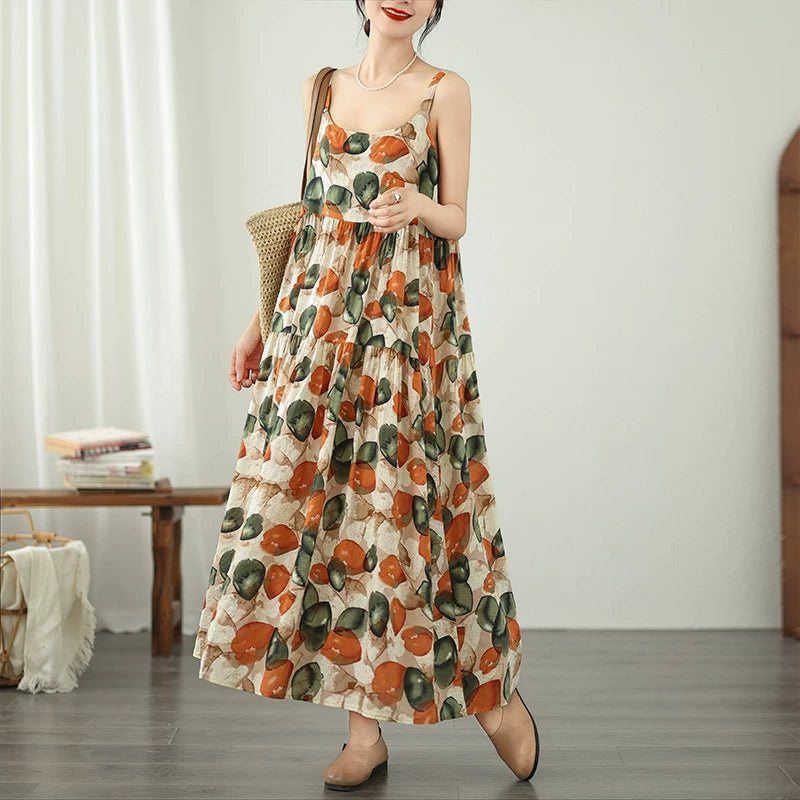 期間限定⭐60%OFF【ワンピース】お腹カバー ワンピース ロング 夏 ノースリーブ 花柄 フレア 裾揺れ 大人の大きいサイズ 部屋着 外出 シンプル マキシ丈 20代 30代 40代【SHシリーズ】