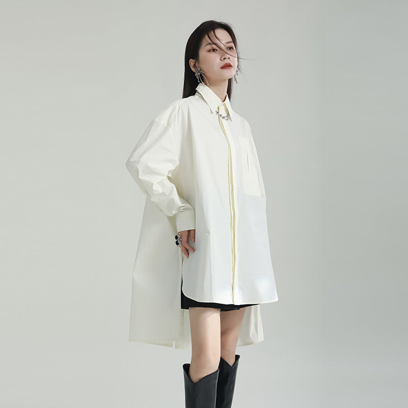 【トップス】春 秋 冬 ゆったり ニッチ 不規則 シャツ 【AHシリーズ】