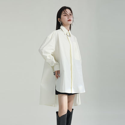 【トップス】春 秋 冬 ゆったり ニッチ 不規則 シャツ 【AHシリーズ】