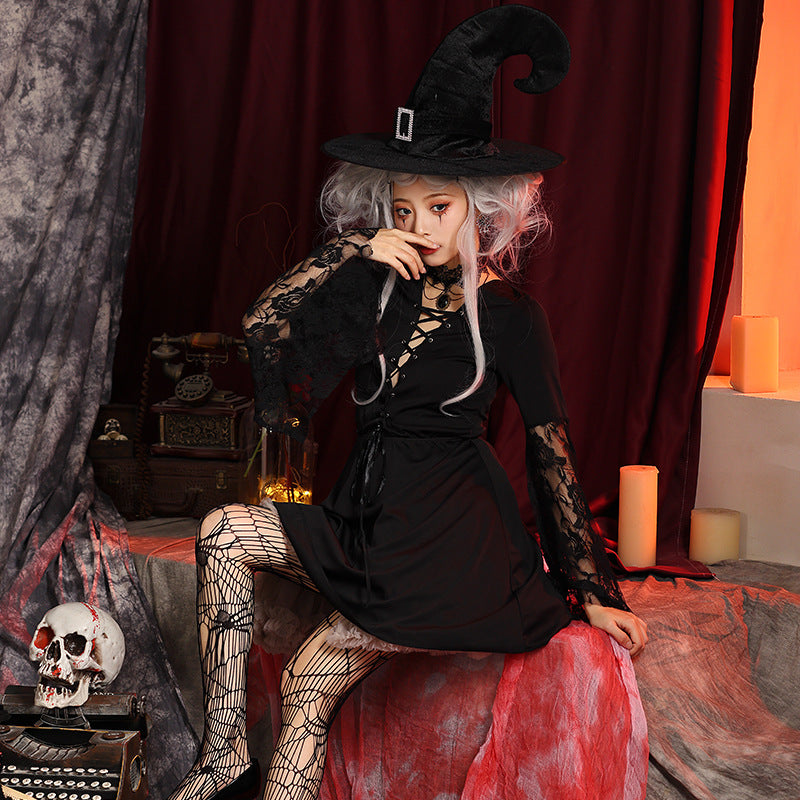 ハロウィン】コスプレ ダークゴシック デビル ウィッチ メッシュ 仮装