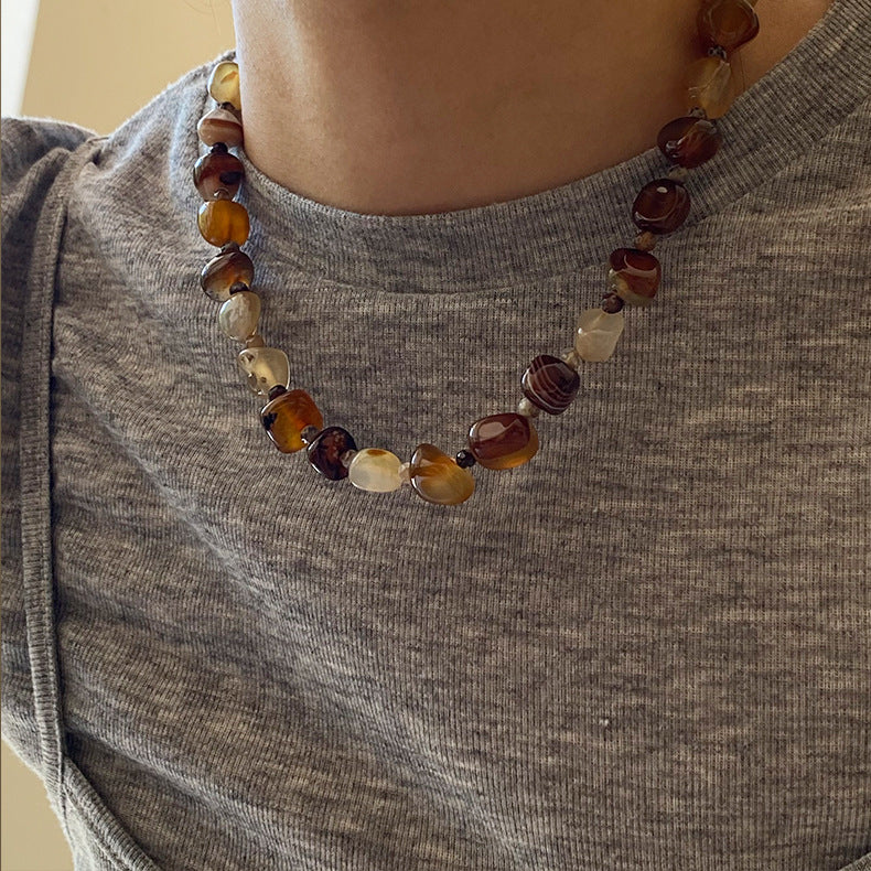 【🎁 B2G1｜先行スタート！】【グッズ】ヴィンテージ風 ビーズ チタン鋼 ネックレス  チョーカー