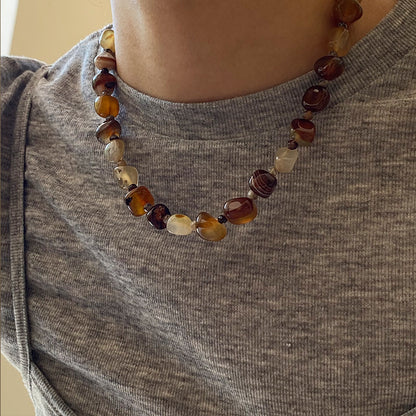 【🎁 B2G1｜先行スタート！】【グッズ】ヴィンテージ風 ビーズ チタン鋼 ネックレス  チョーカー