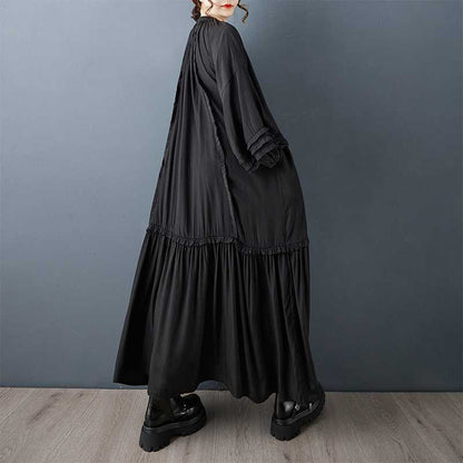 【60%OFF⭐️早い者勝ち】【ワンピース】春 秋 冬 フリル縁 アシンメトリーパッチワーク 長袖 ワンピース 【SHシリーズ】