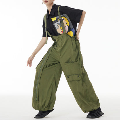 【ボトムス】サロペットパンツ レディース 夏 ワイドパンツ ゆったり 人気 カジュアル ストリート風 オールインワン【AHシリーズ】