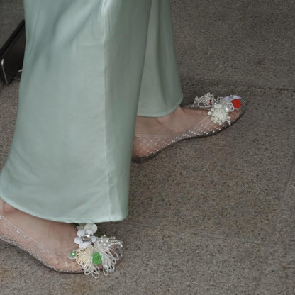 【シューズ】夏 ポインテッドトゥ ホールデザイン DIY対応 ホールサンダル 【JZシリーズ】