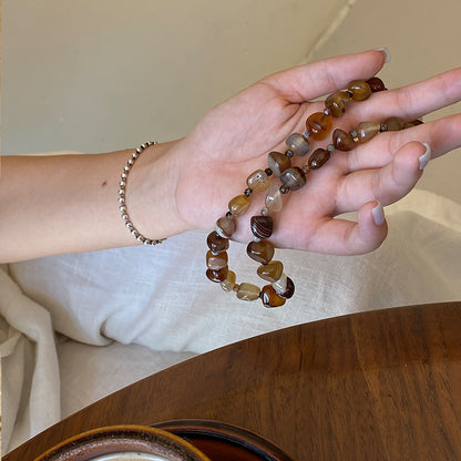 【🎁 B2G1｜先行スタート！】【グッズ】ヴィンテージ風 ビーズ チタン鋼 ネックレス  チョーカー