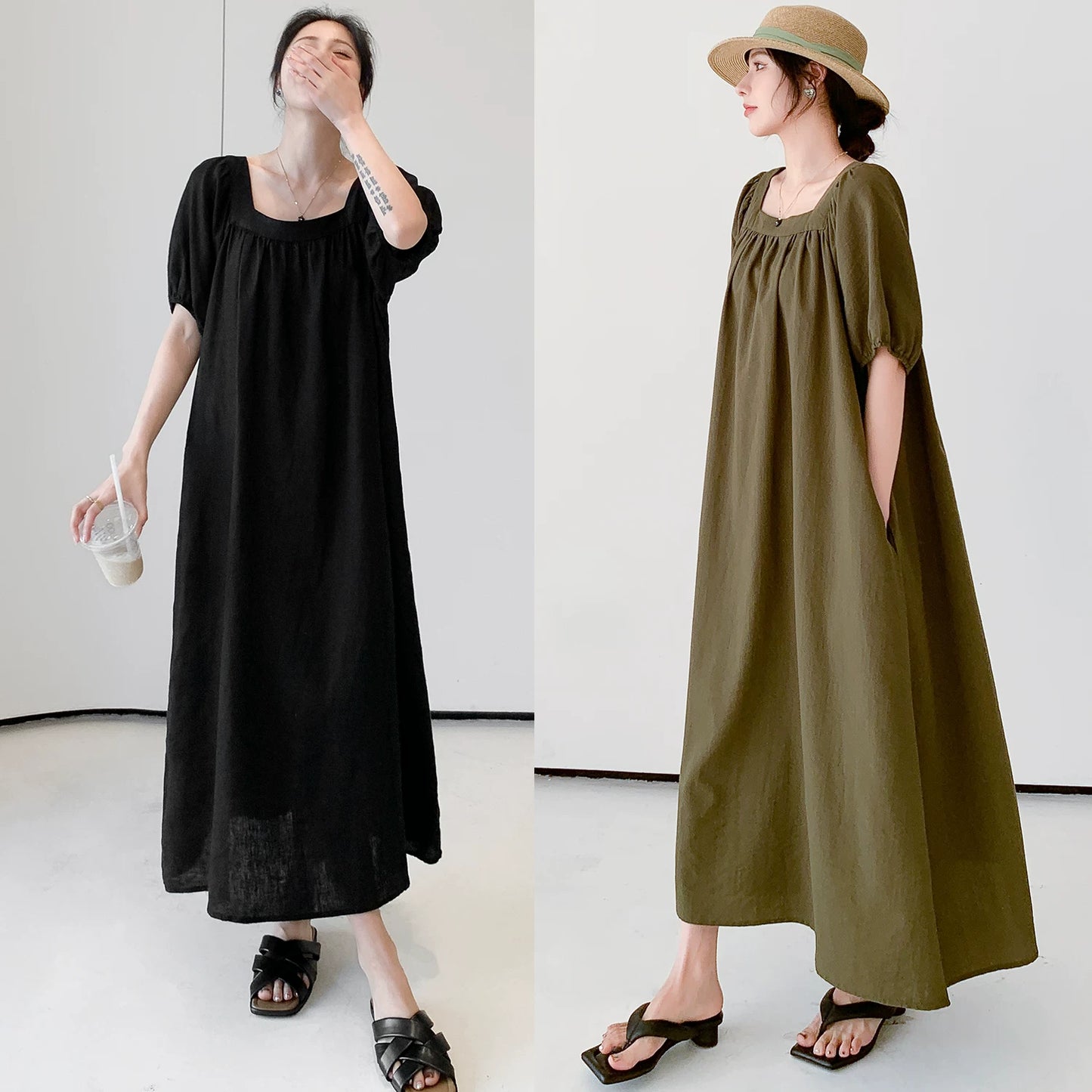 【ワンピース】上品 大きいサイズ ゆったり 半袖 ワンピース 【JZシリーズ】