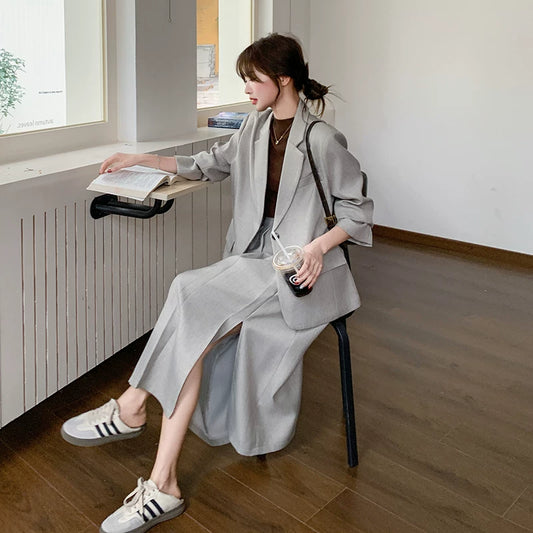 2点セット！【セットアップ】OOTD コーディネート ビジネススタイル 気品あふれる スーツジャケット + スカート セットアップ 上下セット【JZシリーズ】【SNシリーズ】