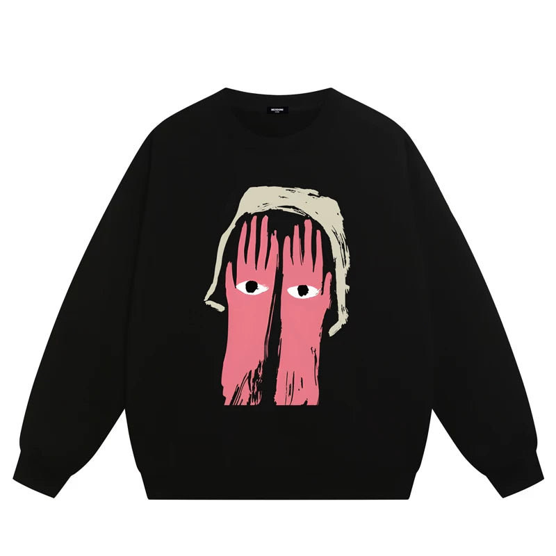 【トップス】ラウンドネック 裏起毛 カートゥーン パーカー 【FCシリーズ】