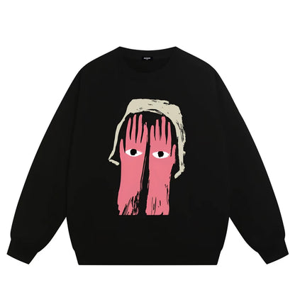 【トップス】ラウンドネック 裏起毛 カートゥーン パーカー 【FCシリーズ】