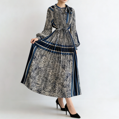 【ワンピース】【1枚で主役級】フレンチ・レトロ・マキシ長袖ワンピース ✨ 着痩せ叶う、大人の花柄【SHシリーズ】