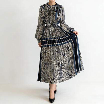 【ワンピース】【1枚で主役級】フレンチ・レトロ・マキシ長袖ワンピース ✨ 着痩せ叶う、大人の花柄【SHシリーズ】