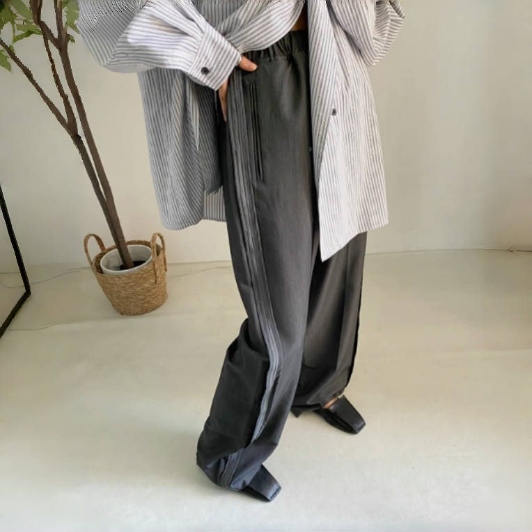 【24AW】【ボトムス】ルーズ ストレート ワイドレッグ パンツ