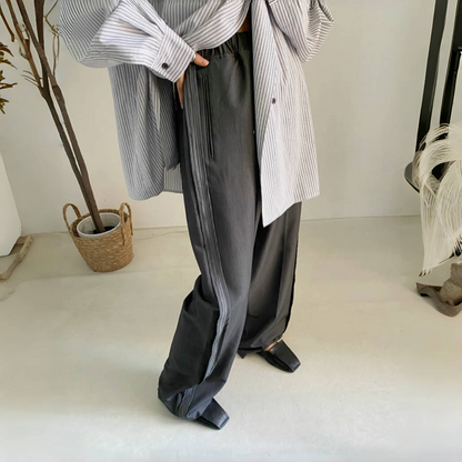 【24AW】【ボトムス】ルーズ ストレート ワイドレッグ パンツ