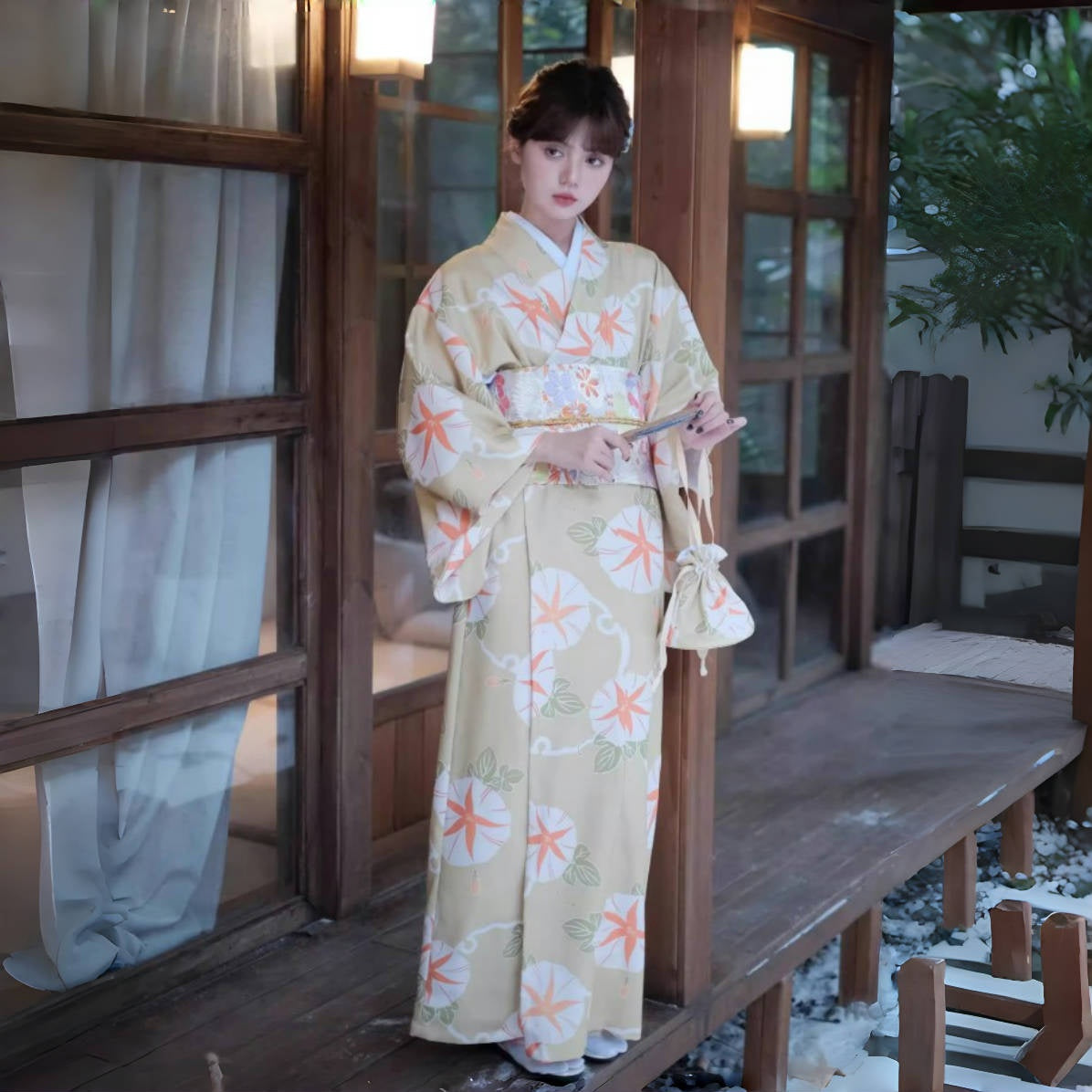 【ワンピース】夏限定 プリント 朝顔 浴衣 【SHシリーズ】