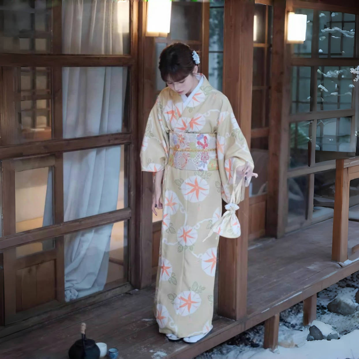 【ワンピース】夏限定 プリント 朝顔 浴衣 【SHシリーズ】