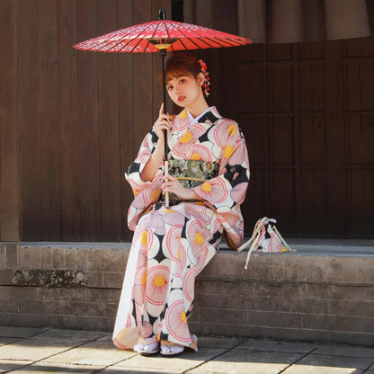 【ワンピース】夏 花火大会 黒×ピンク  ガーリー系 浴衣 【SHシリーズ】