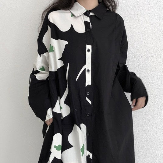 【ワンピース】春 秋 冬 デザイン感 花柄 カジュアル 長袖 ワンピース 【SHシリーズ】【AHシリーズ】