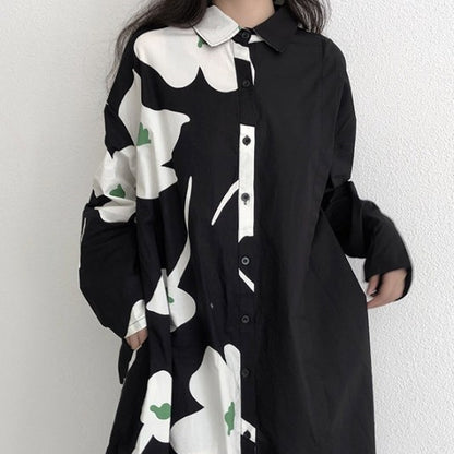 【ワンピース】春 秋 冬 デザイン感 花柄 カジュアル 長袖 ワンピース 【SHシリーズ】【AHシリーズ】
