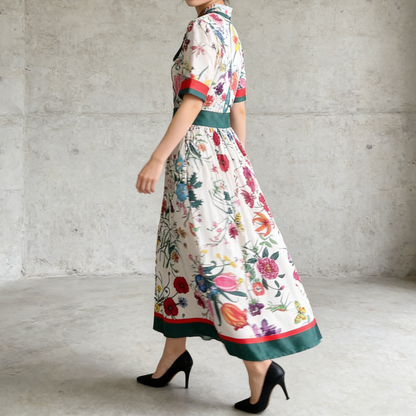 【ワンピース】夏新作 フレンチレトロ 人気半袖モデル リボン付き ウエストマーク 百褶 花柄 シフォン ワンピース レディース
【SHシリーズ】