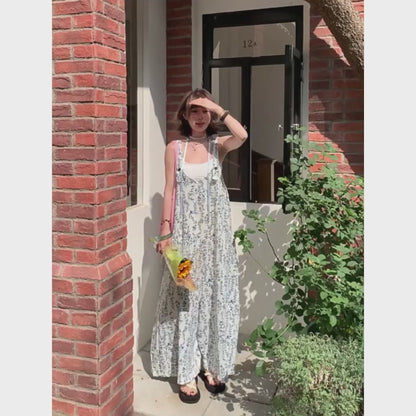 【ボトムス】夏新作 オーバーサイズ  ルーズシルエットで抜け感コーデ ゆったりリラクシーオールインワン【SHシリーズ】