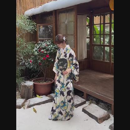 【ワンピース】夏 猫柄 いたずら 花柄 浴衣 【SHシリーズ】