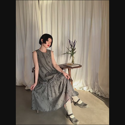 【ワンピース】夏 和風刺繍 ノースリーブワンピース 【SHシリーズ】