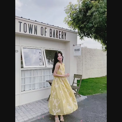 【ワンピース】夏 刺繍 ゆったり ノースリーブ 合わせやすい ワンピース【SHシリーズ】