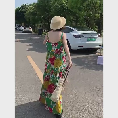 💫トレンド最前線！【ワンピース】 ヴィンテージ風 ゆったり カジュアル 夏 スリム効果 ロングノースリーブワンピース【SHシリーズ】