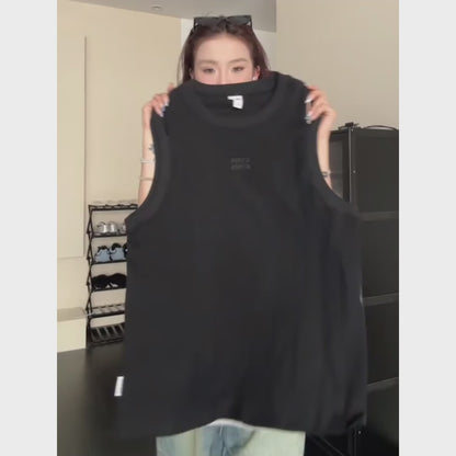 【トップス】高級感 夏新作 個性派デザイン 肩あき刺繍入り タンクトップ Ｔシャツ【FCシリーズ】