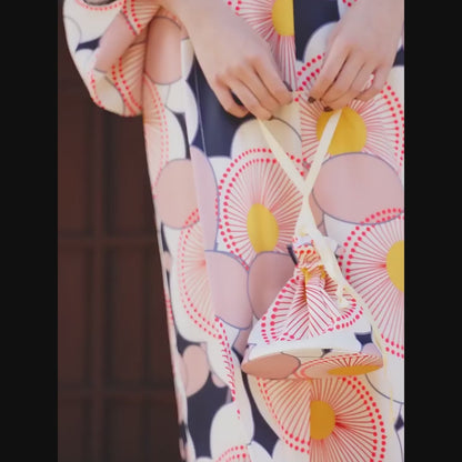 【ワンピース】夏 花火大会 黒×ピンク  ガーリー系 浴衣 【SHシリーズ】