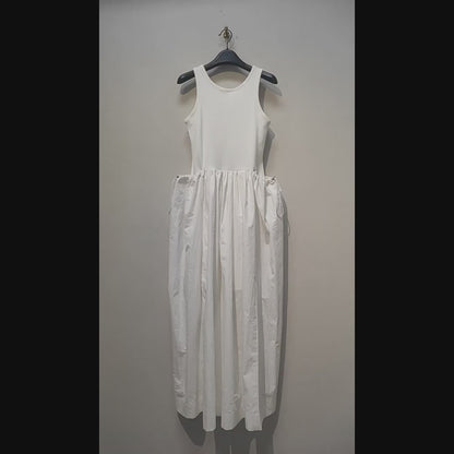 [洋裝] 夏季舒適撞色花紋無袖洋裝【JZ系列】