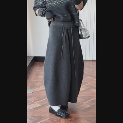 【ボトムス】春秋冬 ウール ゆるリラックス スカート スカート 【SNシリーズ】