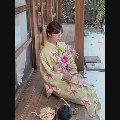 【ワンピース】夏限定 プリント 朝顔 浴衣 【SHシリーズ】